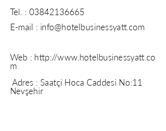 Hotel Business Yatt iletiim bilgileri